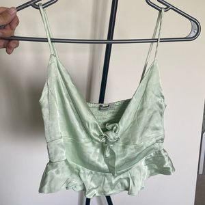 Satin cute cropped top